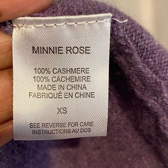 Minnie Rose Purple Cashmere Open Duster w/ Hoodie Size XS - Picture 5 of 5